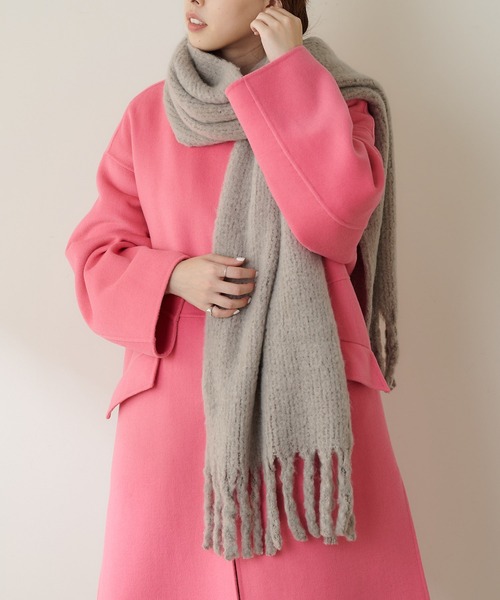 SHENERY（シーナリー）の「リサイクルラッセルボリュームフリンジストール（ストール/ショール・レディース・グレー/アイボリー・FREE）」の5枚目の写真