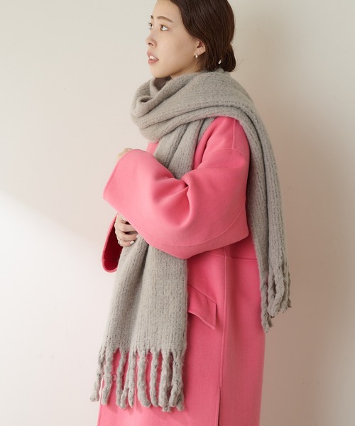 SHENERY（シーナリー）の「リサイクルラッセルボリュームフリンジストール（ストール/ショール・レディース・グレー/アイボリー・FREE）」の7枚目の写真