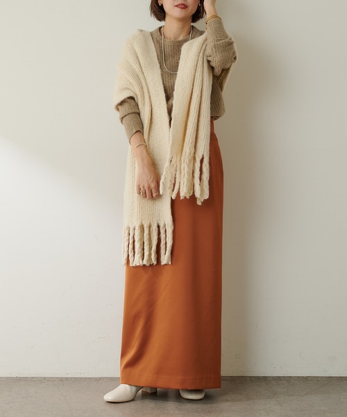 SHENERY（シーナリー）の「リサイクルラッセルボリュームフリンジストール（ストール/ショール・レディース・グレー/アイボリー・FREE）」の12枚目の写真