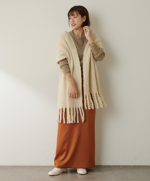 SHENERY（シーナリー）の「リサイクルラッセルボリュームフリンジストール（ストール/ショール・レディース・グレー/アイボリー・FREE）」の14枚目の写真