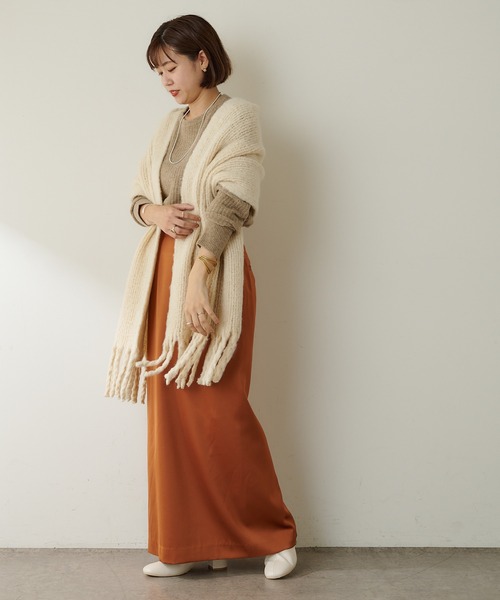 SHENERY（シーナリー）の「リサイクルラッセルボリュームフリンジストール（ストール/ショール・レディース・グレー/アイボリー・FREE）」の15枚目の写真