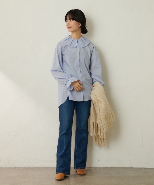 SHENERY（シーナリー）の「リサイクルラッセルボリュームフリンジストール（ストール/ショール・レディース・グレー/アイボリー・FREE）」の22枚目の写真