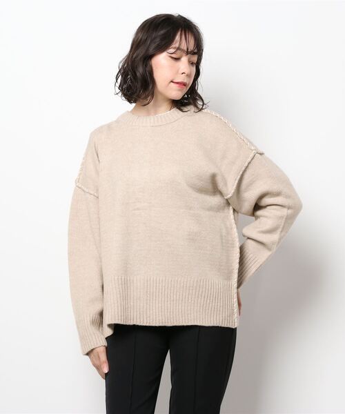 White Collection(ホワイトコレクション)の「ZOZOTOWN限定アイテム! 2021AW 5GG もちもち配色ハンドステッチ入り2WAYニットカーディガン(ニット/セーター・レディース・アイボリー/ブラック/ライトベージュ・FREE)」の11枚目の写真