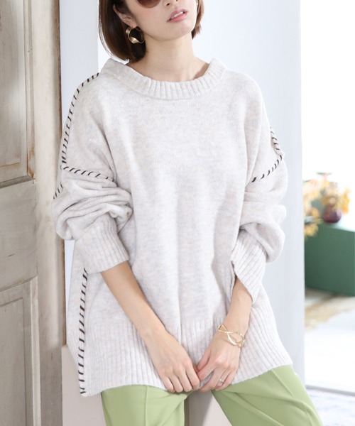 White Collection(ホワイトコレクション)の「ZOZOTOWN限定アイテム! 2021AW 5GG もちもち配色ハンドステッチ入り2WAYニットカーディガン(ニット/セーター・レディース・アイボリー/ブラック/ライトベージュ・FREE)」の19枚目の写真