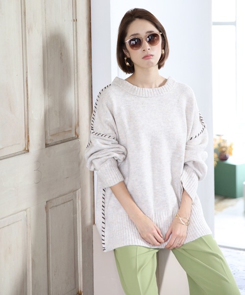 White Collection(ホワイトコレクション)の「ZOZOTOWN限定アイテム! 2021AW 5GG もちもち配色ハンドステッチ入り2WAYニットカーディガン(ニット/セーター・レディース・アイボリー/ブラック/ライトベージュ・FREE)」の20枚目の写真