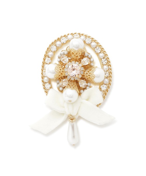 JILL STUART(ジルスチュアート)の「◆ビビブローチ(ブローチ/コサージュ・レディース・ブラック/ホワイト・フリ-)」の4枚目の写真