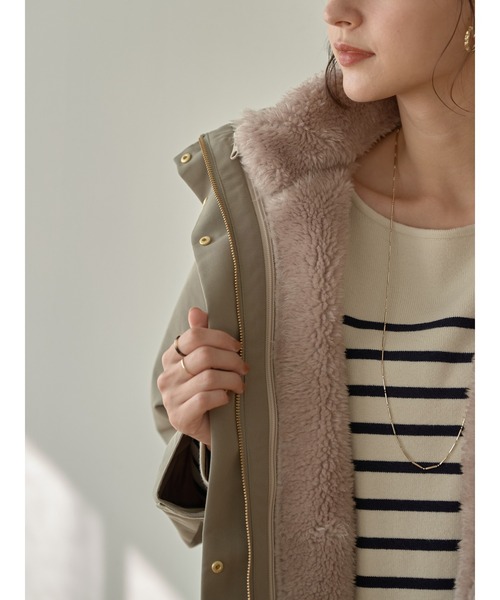 earth music&ecology(アースミュージックアンドエコロジー)の「3wayマウンテンパーカー(ベストファー)(マウンテンパーカー・レディース・ベージュ/カーキ・M/L)」の4枚目の写真