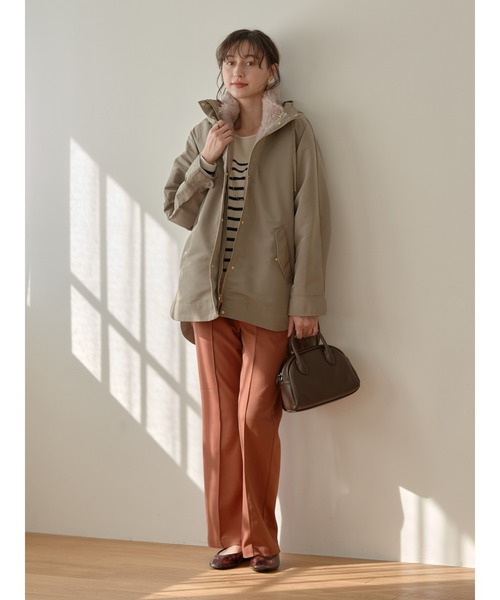 earth music&ecology(アースミュージックアンドエコロジー)の「3wayマウンテンパーカー(ベストファー)(マウンテンパーカー・レディース・ベージュ/カーキ・M/L)」の12枚目の写真