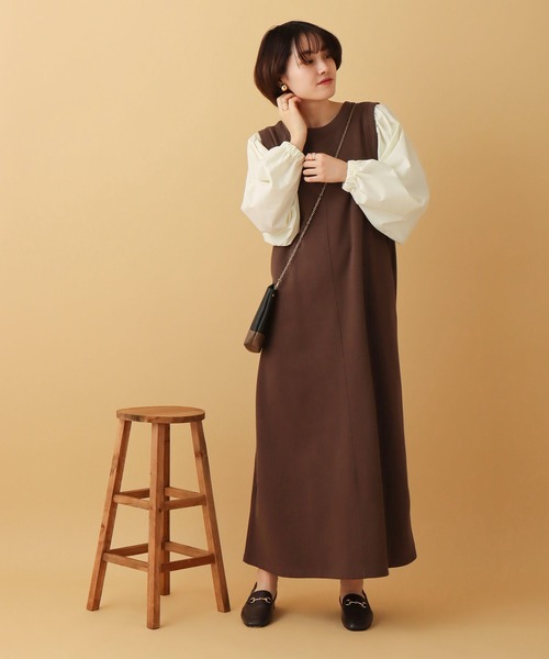 libelle more（リベル モア）の「ドッキングスウェットワンピース（ワンピース・レディース・ベージュ/ブラウン/ピンク・M/L）」の13枚目の写真