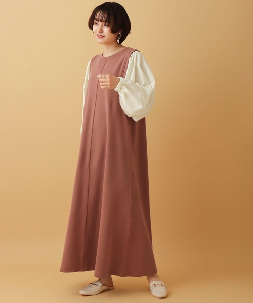 libelle more（リベル モア）の「ドッキングスウェットワンピース（ワンピース・レディース・ベージュ/ブラウン/ピンク・M/L）」の14枚目の写真