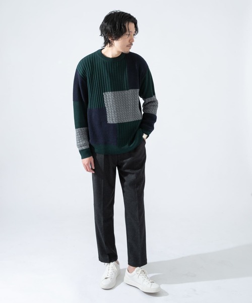 URBAN RESEARCH ROSSO MEN（アーバンリサーチロッソメン）の「『XLサイズあり』ウールフランネルテーパードイージーパンツ（スラックス・メンズ・チャコールグレー/ブラック/ネイビー/カーキ/ダークグレー/チェック・SMALL/MEDIUM/LARGE/X-LARGE）」の14枚目の写真