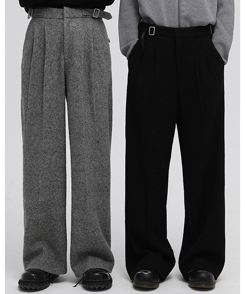 MASONPRINCE（メイソンプリンス）の「【MASONPRINCE】2 tuck wide side adjustment slacks SK2080（スラックス・メンズ・ブラック/グレー・XL/L/M/S）」の16枚目の写真