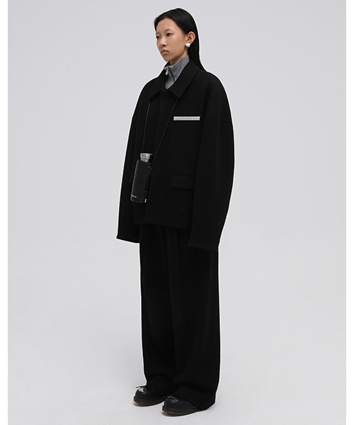 MASONPRINCE（メイソンプリンス）の「【MASONPRINCE】2 tuck wide side adjustment slacks SK2080（スラックス・メンズ・ブラック/グレー・XL/L/M/S）」の13枚目の写真