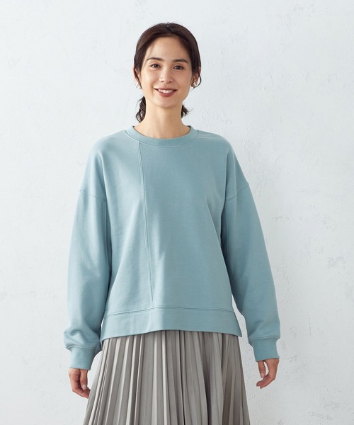 COMME CA ISM（コムサイズム）の「裏毛スウェット（スウェット・レディース・ピンク/ブルー/グリーン/グレイッシュベージュ/チャコール・MEDIUM/LARGE）」の3枚目の写真