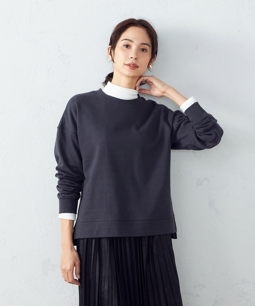 COMME CA ISM（コムサイズム）の「裏毛スウェット（スウェット・レディース・ピンク/ブルー/グリーン/グレイッシュベージュ/チャコール・MEDIUM/LARGE）」の2枚目の写真