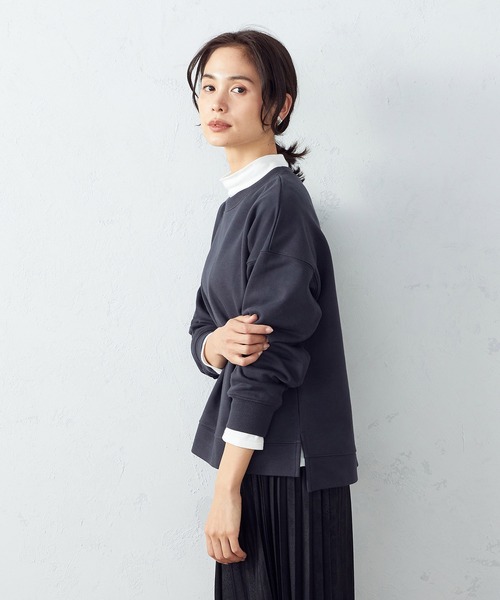 COMME CA ISM（コムサイズム）の「裏毛スウェット（スウェット・レディース・ピンク/ブルー/グリーン/グレイッシュベージュ/チャコール・MEDIUM/LARGE）」の6枚目の写真