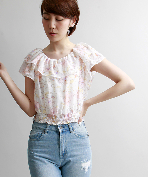 WEGO（ウィゴー）の「WEGO/フリルオフショルブラウス（シャツ/ブラウス・レディース・ホワイト/ブラック/ブルー系その他/ライトイエロー/その他1・FREE）」の5枚目の写真