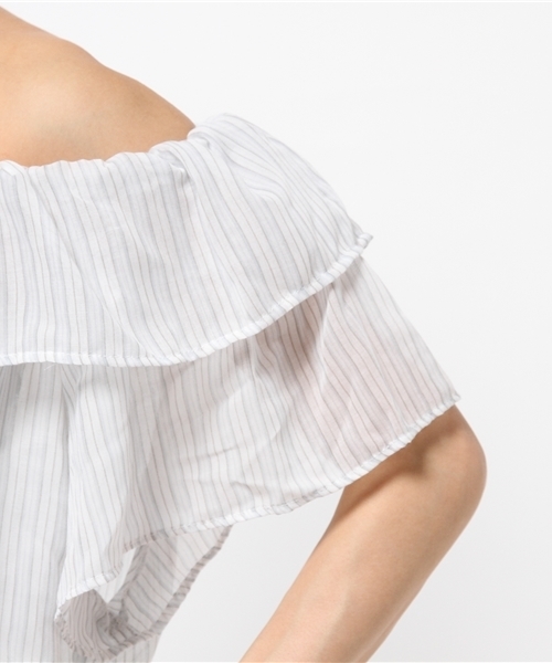 WEGO（ウィゴー）の「WEGO/フリルオフショルブラウス（シャツ/ブラウス・レディース・ホワイト/ブラック/ブルー系その他/ライトイエロー/その他1・FREE）」の6枚目の写真