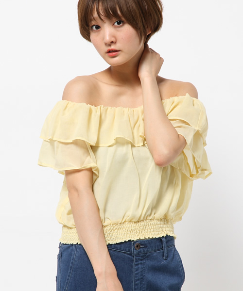 WEGO（ウィゴー）の「WEGO/フリルオフショルブラウス（シャツ/ブラウス・レディース・ホワイト/ブラック/ブルー系その他/ライトイエロー/その他1・FREE）」の15枚目の写真