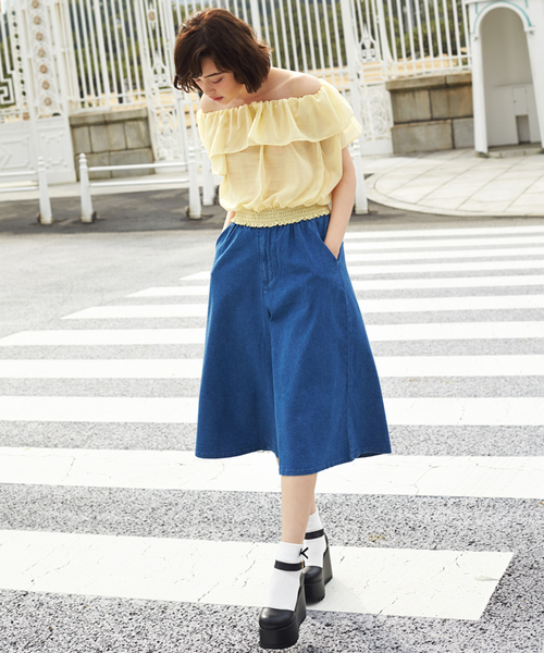 WEGO（ウィゴー）の「WEGO/フリルオフショルブラウス（シャツ/ブラウス・レディース・ホワイト/ブラック/ブルー系その他/ライトイエロー/その他1・FREE）」の17枚目の写真