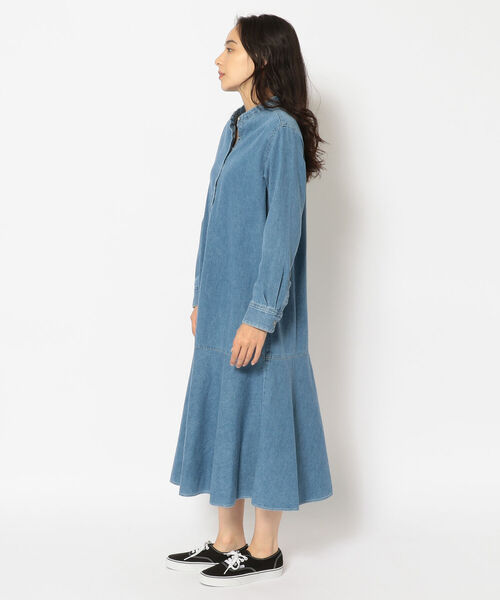 Munich（ミューニック）の「Munich(ミューニック) 8oz7イヤーズスラブデニム　フレアヘムロングワンピース（ワンピース・レディース・インディゴブルー・FREE）」の3枚目の写真