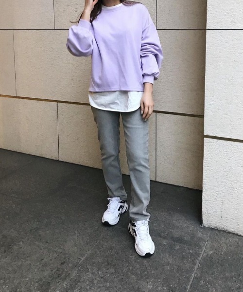 Pierrot(ピエロ)の「【ZOZOTOWN限定カラー】ダンボールボリュームプルオーバー(スウェット・レディース・オフホワイト/ブラック/イエロー/ピンク/グレイッシュベージュ/ラベンダー・M/L)」の8枚目の写真