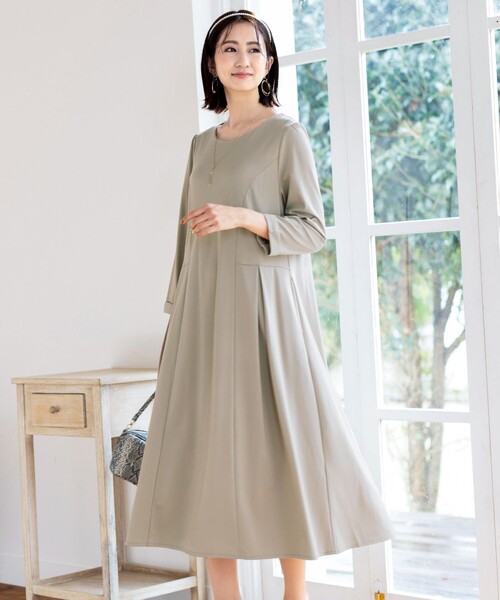 セール 洗える 楽ちん キレイなカットロングワンピース ワンピース Tiaclasse ティアクラッセ のファッション通販 Zozotown