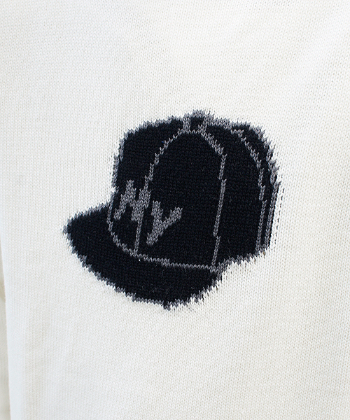 CIAOPANIC（チャオパニック）の「【Ciaopanic】インターシャKNIT（ニット/セーター・メンズ・アイボリー/グレー/ネイビー・MEDIUM/LARGE）」の4枚目の写真