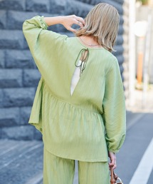 ジャガードストライプブラウス