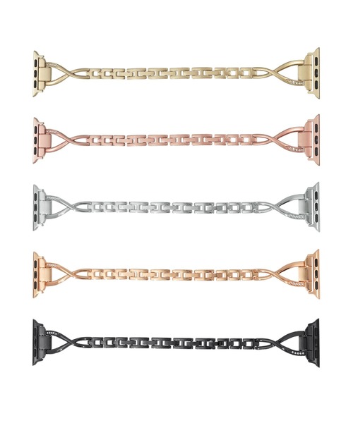 Urban Coral（アーバンコーラル）の「Apple Watch Band / アップルウォッチ バンド スリムチェーンジルコニアステンレス / Urban Coral（デジタル腕時計・レディース・ブラック/ローズ系/シルバー/ピンクゴールド/シャンパン・40mm/44mm）」の19枚目の写真