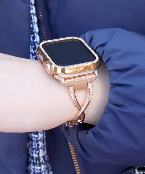 Urban Coral（アーバンコーラル）の「Apple Watch Band / アップルウォッチ バンド スリムチェーンジルコニアステンレス / Urban Coral（デジタル腕時計・レディース・ブラック/ローズ系/シルバー/ピンクゴールド/シャンパン・40mm/44mm）」の22枚目の写真