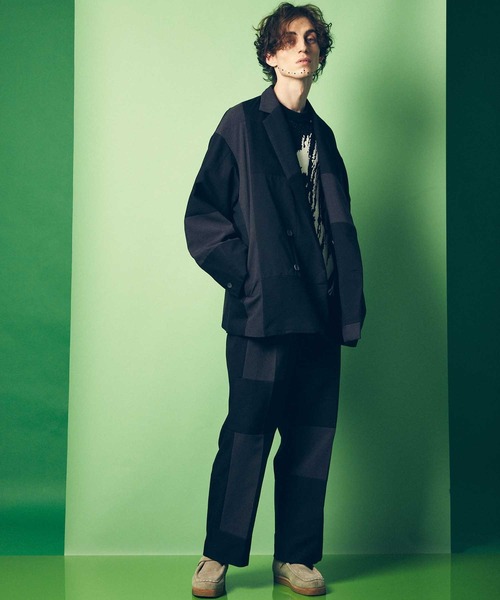 MAISON SPECIAL（メゾンスペシャル）の「《ユニセックスアイテム》サスティナブルパッチワークワンタックワイドパンツ【MAISON SPECIAL/メゾンスペシャル】（スラックス・メンズ・ブラック・0/1）」の3枚目の写真
