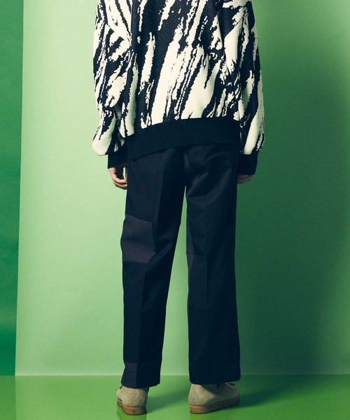 MAISON SPECIAL（メゾンスペシャル）の「《ユニセックスアイテム》サスティナブルパッチワークワンタックワイドパンツ【MAISON SPECIAL/メゾンスペシャル】（スラックス・メンズ・ブラック・0/1）」の7枚目の写真