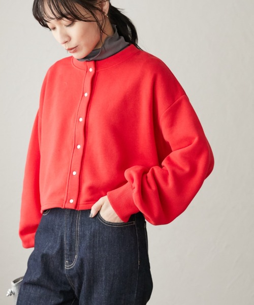 ELENCARE DUE（エレンカーレデュエ）の「・ELENCARE DUE ウラキモウドット釦カーデ＊（カーディガン/ボレロ・レディース・ブラック/ベージュ/レッド/グリーン・FREE）」の4枚目の写真