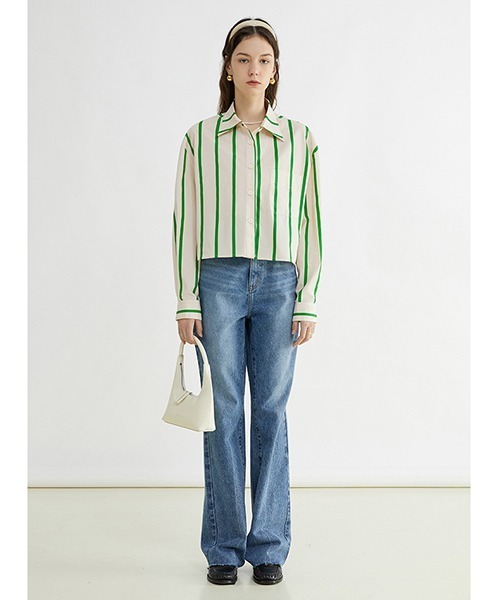 Fano Studios(ファノ ストゥディオズ)の「【Fano Studios】Color bold stripe short shirts FC22S038(シャツ/ブラウス・レディース・グリーン・M/L/S)」の3枚目の写真
