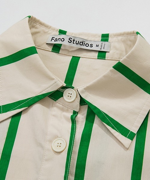 Fano Studios(ファノ ストゥディオズ)の「【Fano Studios】Color bold stripe short shirts FC22S038(シャツ/ブラウス・レディース・グリーン・M/L/S)」の13枚目の写真