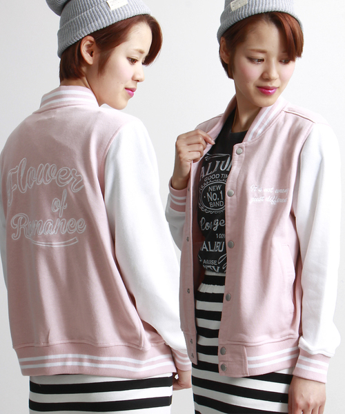 WEGO（ウィゴー）の「WEGO/スウェットスタジャン（スタジャン・レディース・ライトグレー/ネイビー/ライトピンク・FREE）」の3枚目の写真