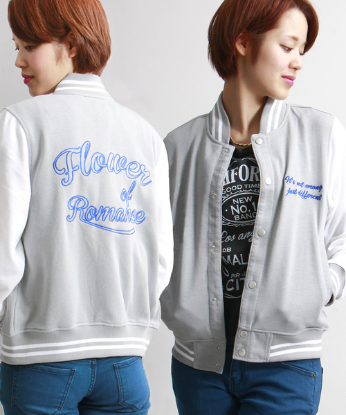 WEGO（ウィゴー）の「WEGO/スウェットスタジャン（スタジャン・レディース・ライトグレー/ネイビー/ライトピンク・FREE）」の2枚目の写真