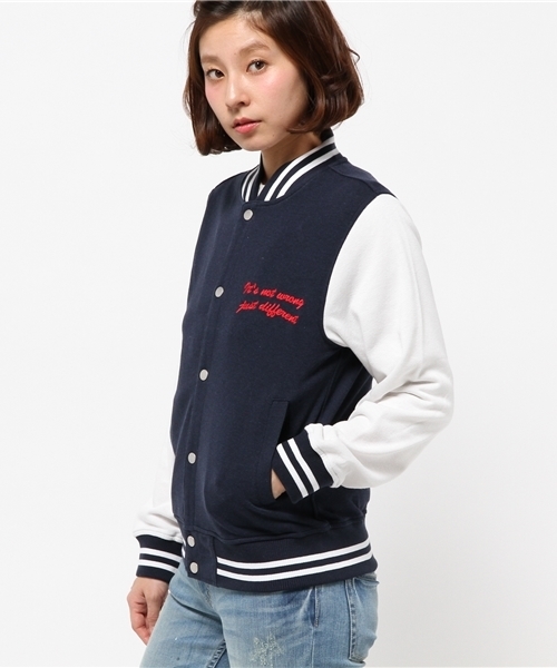 WEGO（ウィゴー）の「WEGO/スウェットスタジャン（スタジャン・レディース・ライトグレー/ネイビー/ライトピンク・FREE）」の5枚目の写真