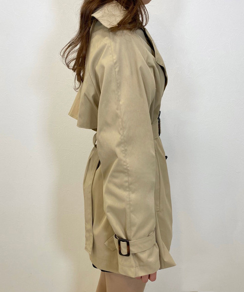 titty＆Co. PETIT（ティティアンドコープティ）の「【titty&Co.PETIT】ハーフトレンチコート（トレンチコート・レディース・ベージュ/ブラック・FREE）」の4枚目の写真