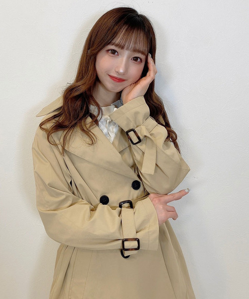 titty＆Co. PETIT（ティティアンドコープティ）の「【titty&Co.PETIT】ハーフトレンチコート（トレンチコート・レディース・ベージュ/ブラック・FREE）」の6枚目の写真