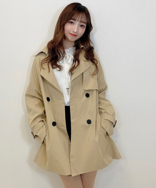 titty＆Co. PETIT（ティティアンドコープティ）の「【titty&Co.PETIT】ハーフトレンチコート（トレンチコート・レディース・ベージュ/ブラック・FREE）」の8枚目の写真