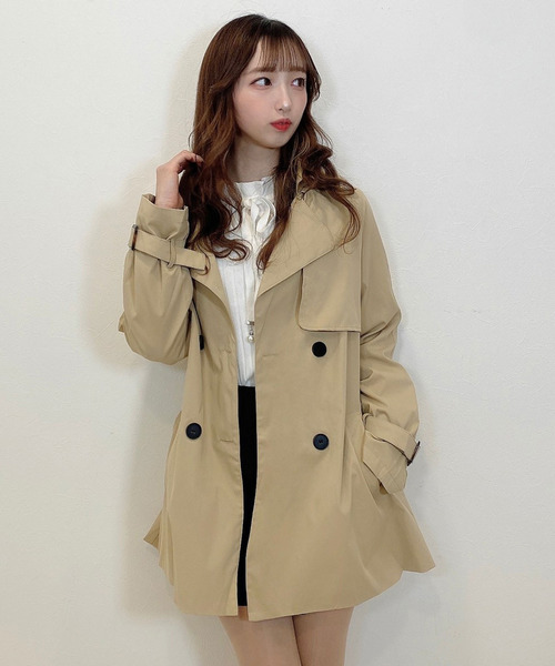 titty＆Co. PETIT（ティティアンドコープティ）の「【titty&Co.PETIT】ハーフトレンチコート（トレンチコート・レディース・ベージュ/ブラック・FREE）」の9枚目の写真