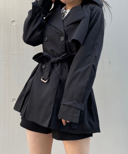 titty＆Co. PETIT（ティティアンドコープティ）の「【titty&Co.PETIT】ハーフトレンチコート（トレンチコート・レディース・ベージュ/ブラック・FREE）」の11枚目の写真