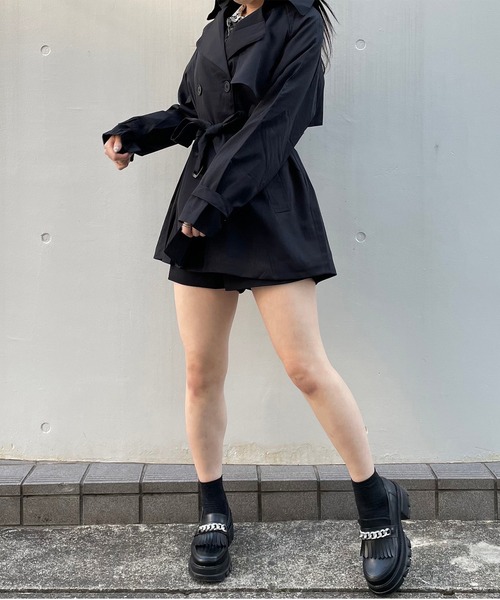 titty＆Co. PETIT（ティティアンドコープティ）の「【titty&Co.PETIT】ハーフトレンチコート（トレンチコート・レディース・ベージュ/ブラック・FREE）」の13枚目の写真