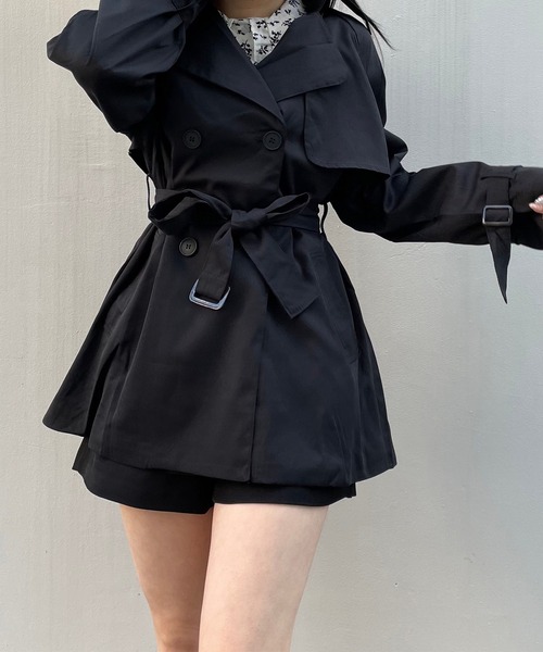 titty＆Co. PETIT（ティティアンドコープティ）の「【titty&Co.PETIT】ハーフトレンチコート（トレンチコート・レディース・ベージュ/ブラック・FREE）」の12枚目の写真