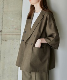 flaner | Loose linen like double jacket/ルーズリネンライクダブルジャケット(その他トップス)