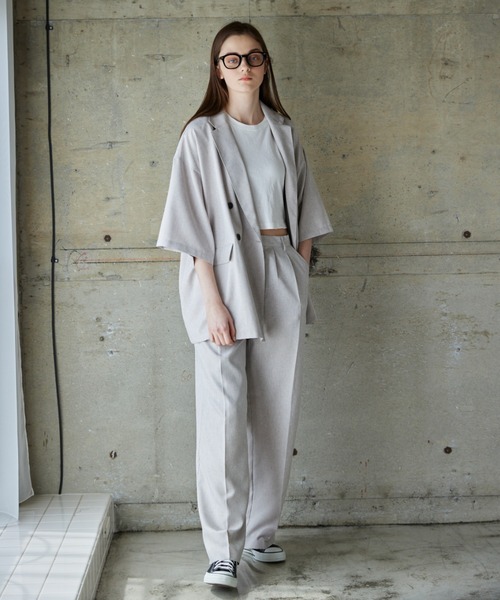 flaner（フラネ）の「Loose linen like double jacket/ルーズリネン
