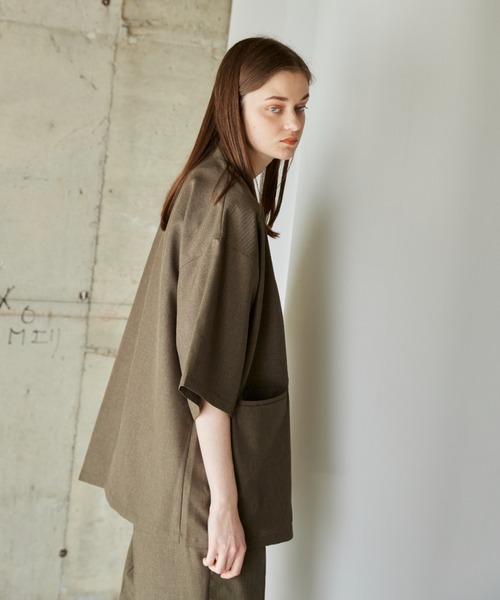 flaner（フラネ）の「Loose linen like double jacket/ルーズ