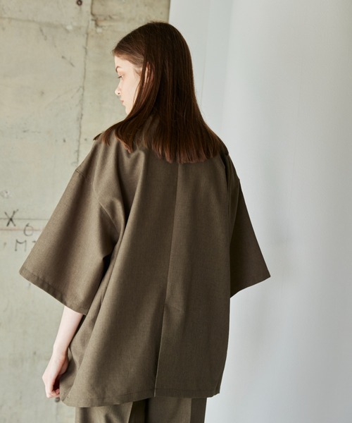 flaner（フラネ）の「Loose linen like double jacket/ルーズリネン